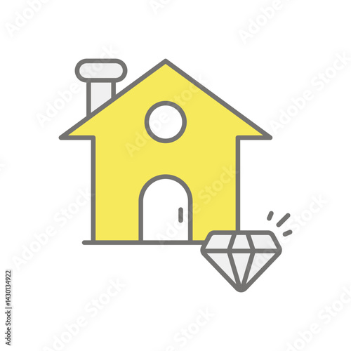 Precious House icon vector stock illustration