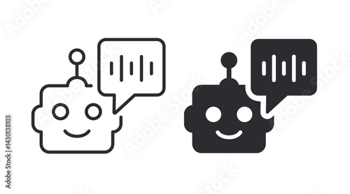 Chatbot with speech bubble icons. Vector illustration. Symbol of ai communication.