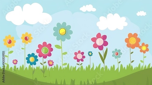 Enter a Whimsical Garden of Delight with Cartoon - Cute Flower Background Pictures! These enchanting visuals blend the charm of blooming flowers with the irresistible appeal of cartoon - inspired cute
