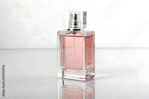 Wallpaper Mural Front view pink simple transparent perfume bottle still life photo Torontodigital.ca