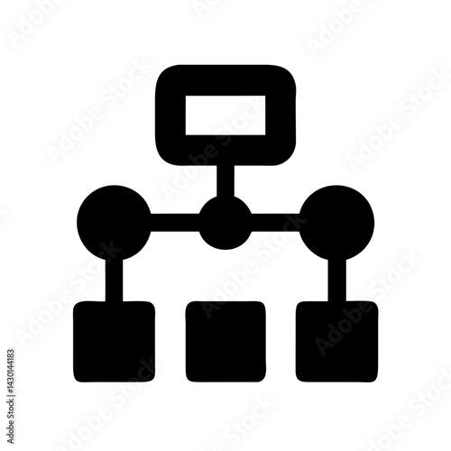 Network Connection Nodes Icon Silhouette Vector Illustration on Transparent Background PNG Image  
