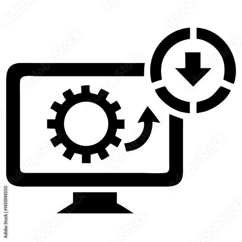 Software Update Icon Silhouette Vector Illustration on Transparent Background PNG Image  