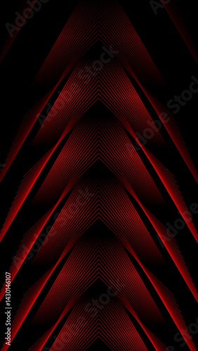 Abstract red linear arrows geometric tech background