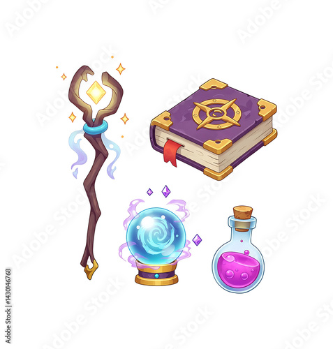 魔法アイテム 幻想的イラスト 鮮やか色彩