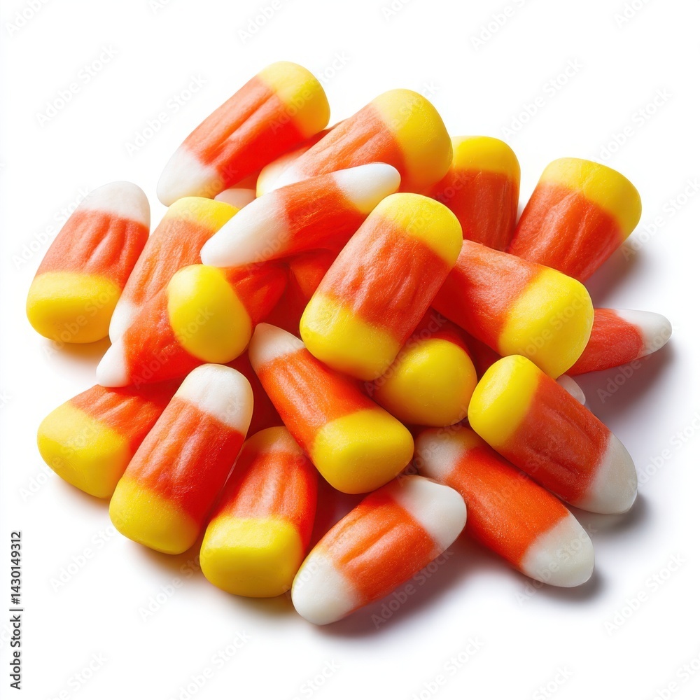 Pile of candy corn pieces isolated on white background Pile of candy corn pieces isolated on white background