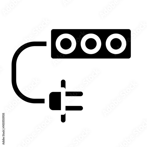 extension cord glyph icon