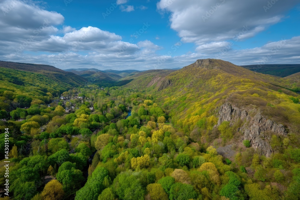 Scenic valley with lush greenery Scenic valley with lush greenery