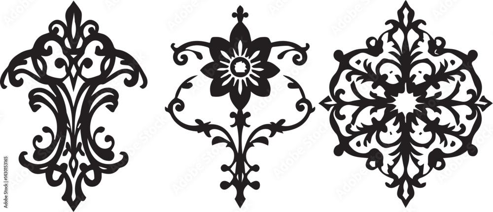 A set of elements, symbols, ornaments, mandalas. Hand drawn vector illustration A set of elements, symbols, ornaments, mandalas. Hand drawn vector illustration