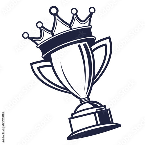 Winning Trophy icon Black silhouette vector illustration isolated on transparent background