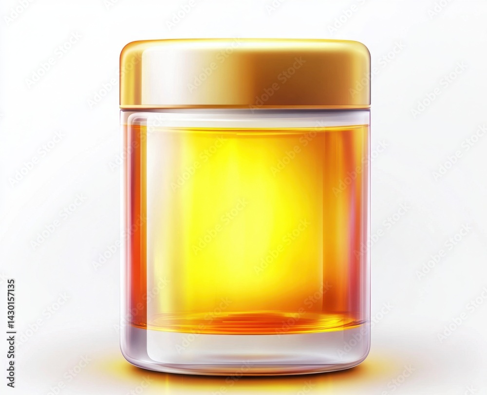 Golden Glass Jar - Premium Cosmetic Packaging Design Golden Glass Jar - Premium Cosmetic Packaging Design