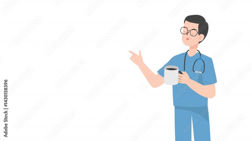 Doctor is standing and giving a lecture cartoon animation
Doctor is standing and giving a lecture cartoon animation