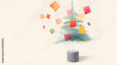 Minimalist style Christmas,Christmas, decoration, Christmas tree,holiday, xmas,winter, decorations,celebration, presents,gift, Santa Claus,ornaments,december,seasonal,art,happy,new year