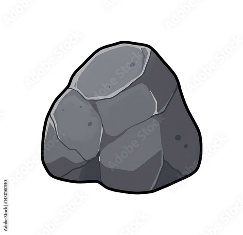 灰色岩 滑らか質感 シンプル描写
