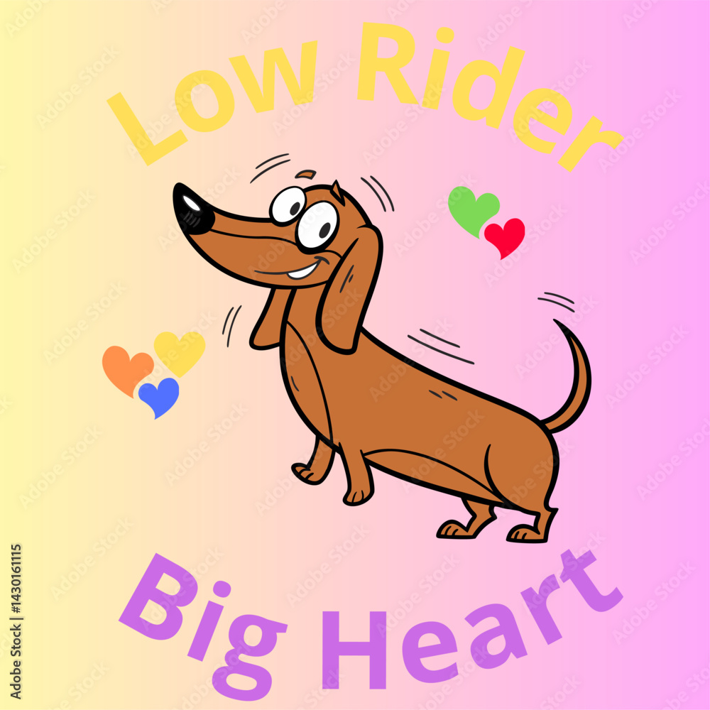 custom made wallpaper toronto digitalA cartoon smiling dachshund with large expressive eyes, light brown in color