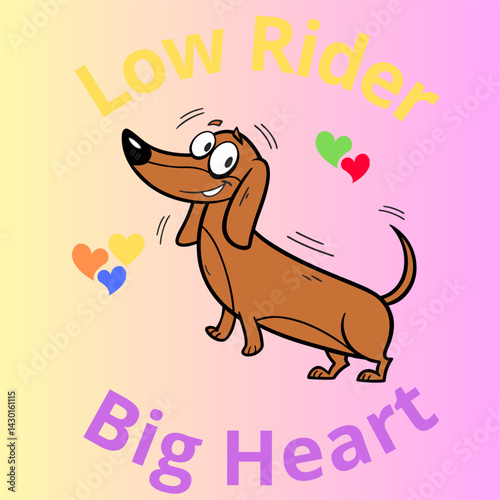 Wallpaper Mural A cartoon smiling dachshund with large expressive eyes, light brown in color Torontodigital.ca