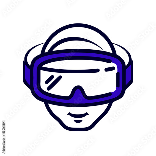 Virtual reality headgear icon representing advanced technology and immersive experiences in digital environments