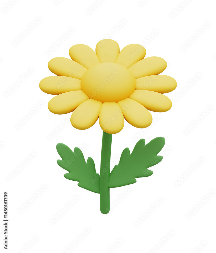 Fototapeta premium 黄色い花 明るく可愛い３Dデザイン