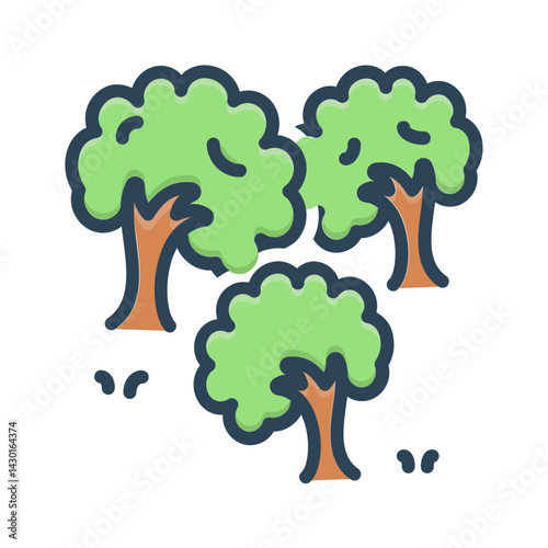 Vector color illustration icon for Tree cultivation