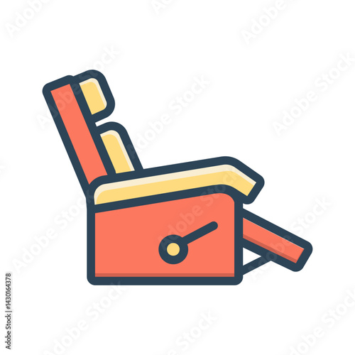 Vector color illustration icon for Recliner