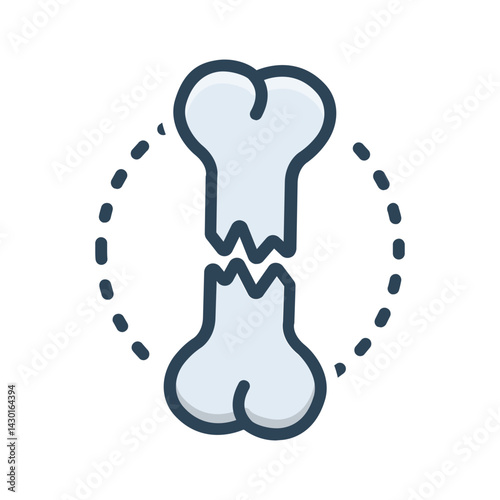 Vector color illustration icon for Unhealed fracture