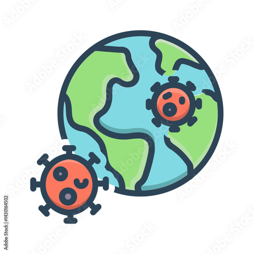 Vector color illustration icon for Epidemic