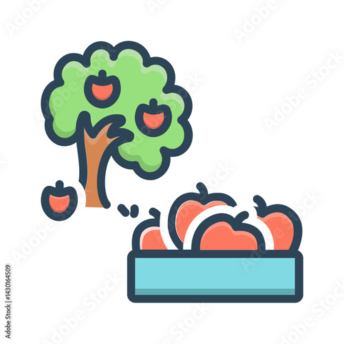 Vector color illustration icon for Fruit cultivation