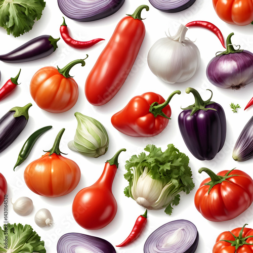 fresh vegetable sketch featuring radishes, carrots, and onions for clean design projects on white background