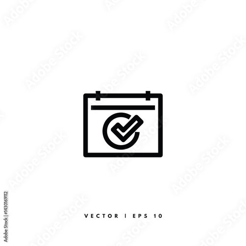 Booked Calendar Icon. Editable Stroke