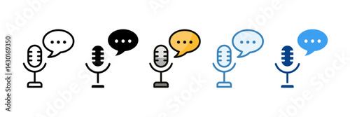 Podcast  Icon Set Multiple Style Collection