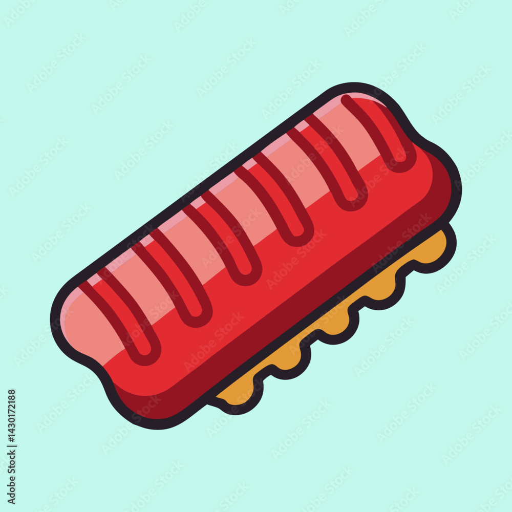 vector illustration of a bbq ribs vector illustration of a bbq ribs