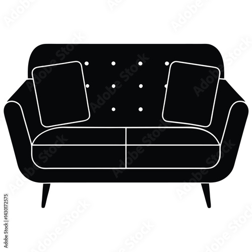 Modern Sofa Vector – Modern Furniture Illustration for Interior, Decor & Graphic Design Projects