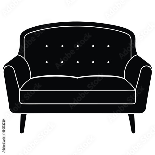 Modern Sofa Vector – Modern Furniture Illustration for Interior, Decor & Graphic Design Projects