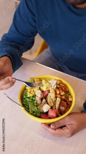 Wallpaper Mural Enjoying a colorful bowl of fresh vegetables and grains at lunch Torontodigital.ca