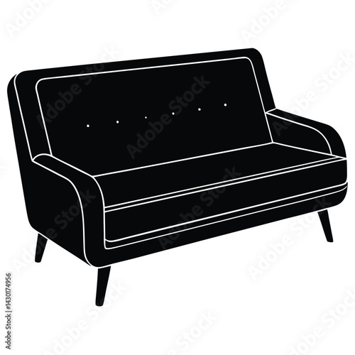 Modern Sofa Vector – Modern Furniture Illustration for Interior, Decor & Graphic Design Projects