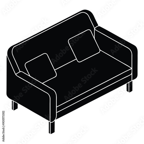 Modern Sofa Vector – Modern Furniture Illustration for Interior, Decor & Graphic Design Projects