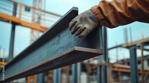 Wallpaper Mural Construction Worker Handling a Steel Beam Torontodigital.ca