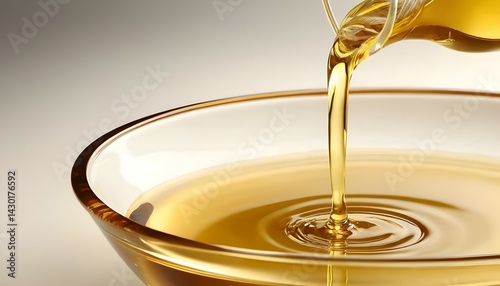 Wallpaper Mural Pouring Golden Cooking Oil Into Glass Bowl for Food Preparation Torontodigital.ca