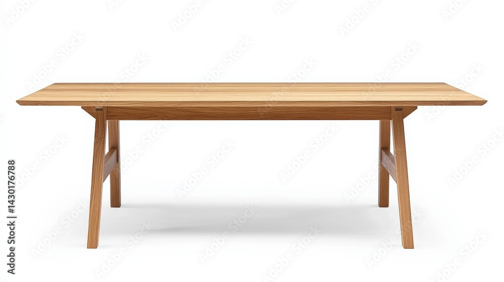 Sleek Scandinavian wooden dining table with light wood tones and a minimalist design Sleek Scandinavian wooden dining table with light wood tones and a minimalist design