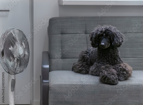 Obraz na płótnie poodle in home w salonie