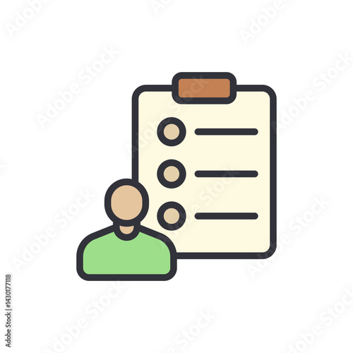 Client report colored icons, minimalist vector illustration ,simple transparent graphic element .Isolated on white background