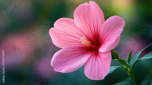 A delicate flower opening up in the early morning, symbolizing the start of a happy day.