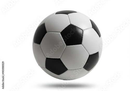 Wallpaper Mural A soccer ball with black and white hexagonal and pentagonal patches on a plain white background isolated Torontodigital.ca