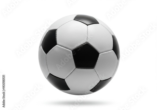 Wallpaper Mural A soccer ball with black and white panels is centered on a clean white background in a close up shot Torontodigital.ca