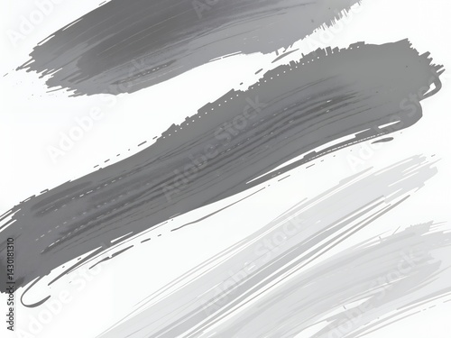 An abstract background features bold, gray-toned brushstrokes against a clean white backdrop,