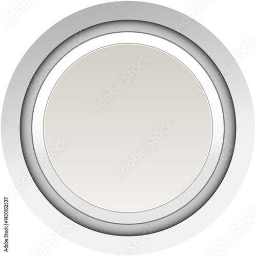 Button circle round metal white color frame