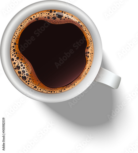 cup of coffee on a white background