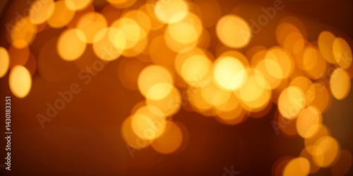 Warm golden lights create an ethereal bokeh effect, evoking a sense of cozy ambiance and gentle