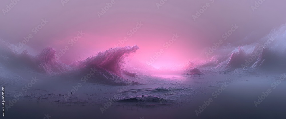 Pink Mist: A Surreal Frozen Landscape