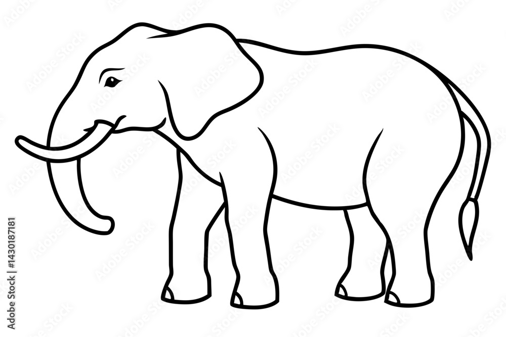 Naklejka premium Minimalist Elephant Vector