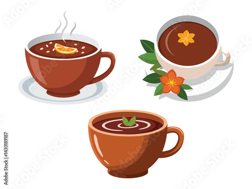 vector illustration of a mexican drink Champurrado (Thick Chocolate Atole)